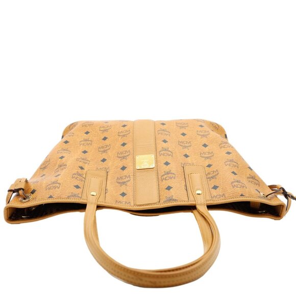 MCM Reversible Liz Medium Visetos Canvas Shopper Tote Bag Cognac - Picture 5 of 12